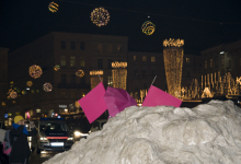 Demo Fähnchen hinterm Schnee 